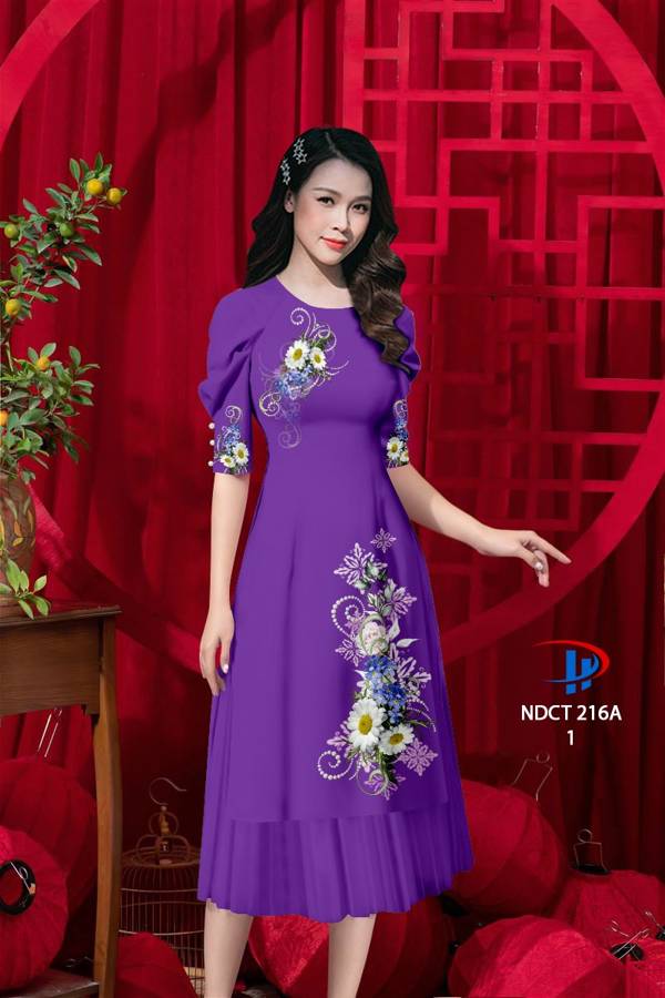 Vải Áo Dài Cách Tân Hoa In 3D AD NDCT216A 10